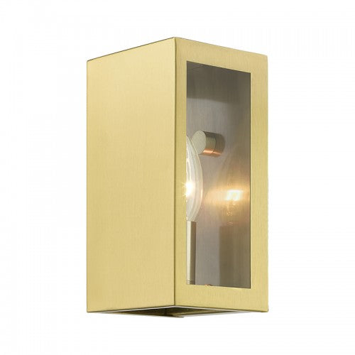 1 Light Satin Gold Outdoor ADA Small Sconce Exterior Livex
