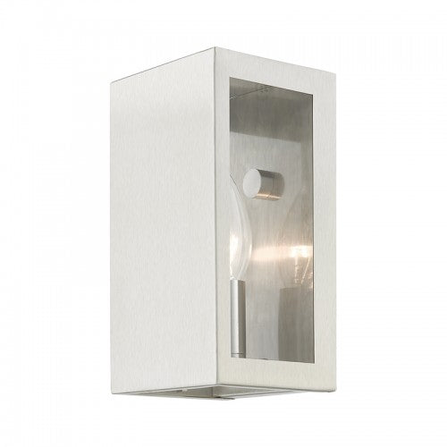 1 Light Brushed Nickel Outdoor ADA Small Sconce Exterior Livex