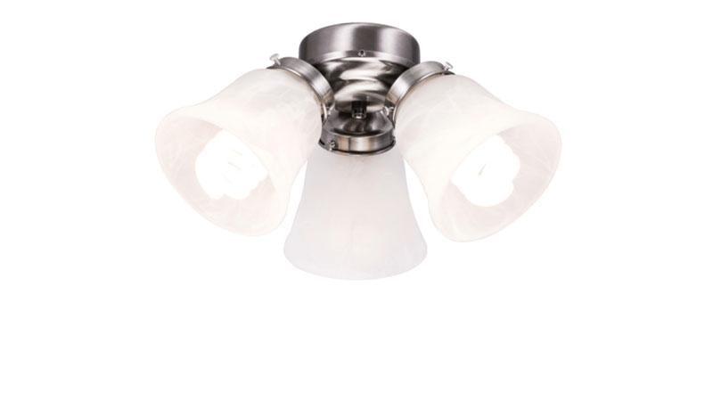 3-Light Nickel White Glass  LED Ceiling Fan Wind River