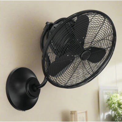 14" Bellows I Hard-wired Indoor/Outdoor (Damp) in Flat Black w/ Flat Black Blades Ceiling Fan CRAFTMADE