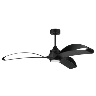 60"  Bandeaux Fan Flat Black, Flat Black Finish Blades, light kit Included (Optional) Ceiling Fan CRAFTMADE