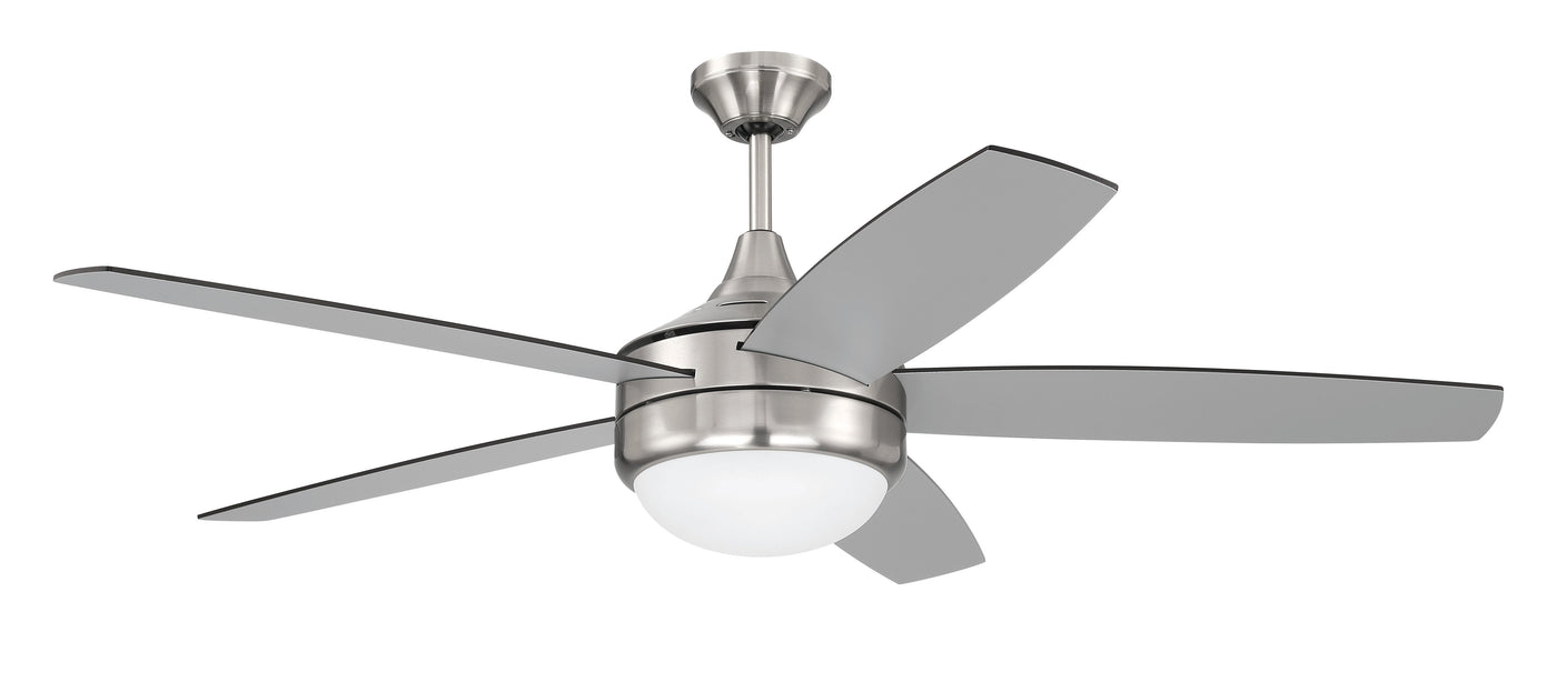 52" Phaze II 5-Blade in Brushed Polished Nickel w/ Brushed Nickel/Greywood Blades Ceiling Fan CRAFTMADE