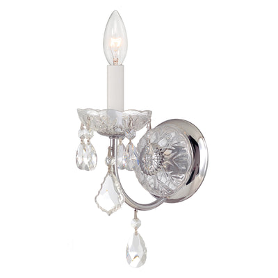 Imperial 1 Light Clear Italian Crystal Polished Chrome Sconce Wall Sconce Crystorama