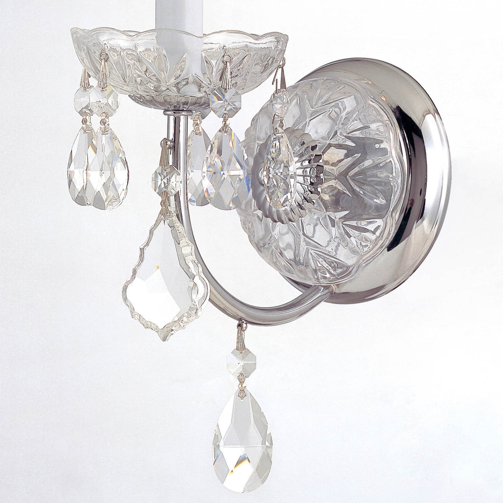 Imperial 1 Light Hand Cut Crystal Polished Chrome Sconce Wall Sconce Crystorama