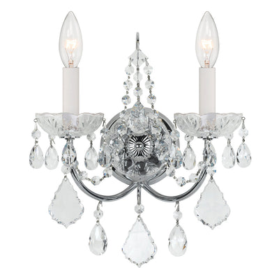 Imperial 2 Light Swarovski Strass Crystal Polished Chrome Sconce Wall Sconce Crystorama