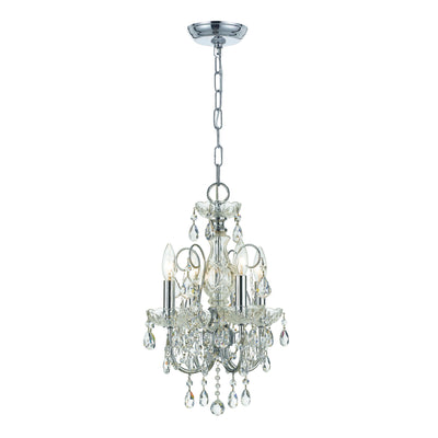 Imperial 4 Light Hand Cut Crystal Polished Chrome Mini Chandelier Chandelier Crystorama