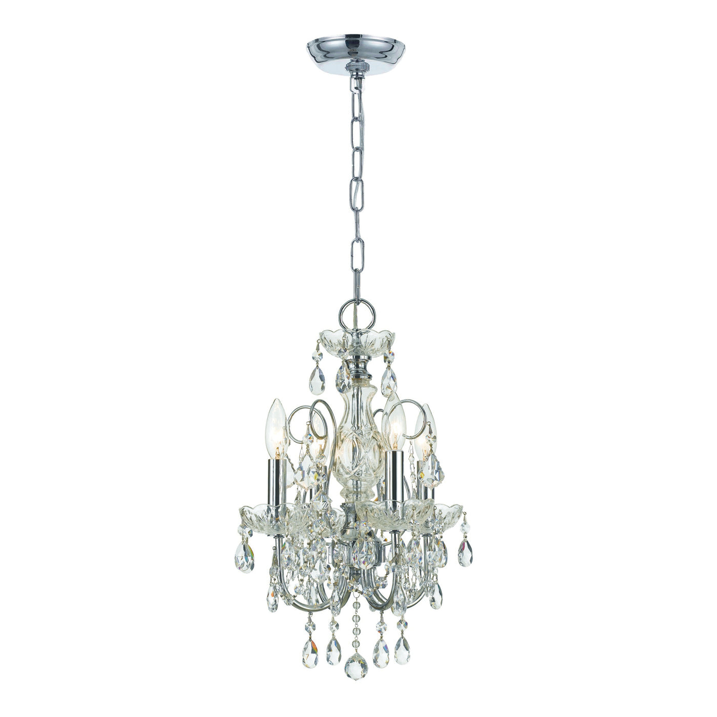 Imperial 4 Light Spectra Crystal Polished Chrome Mini Chandelier Chandelier Crystorama