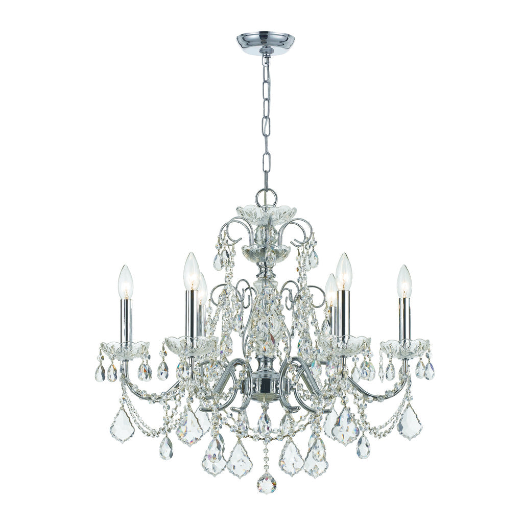 Imperial 6 Light Swarovski Strass Crystal Polished Chrome Chandelier Chandelier Crystorama