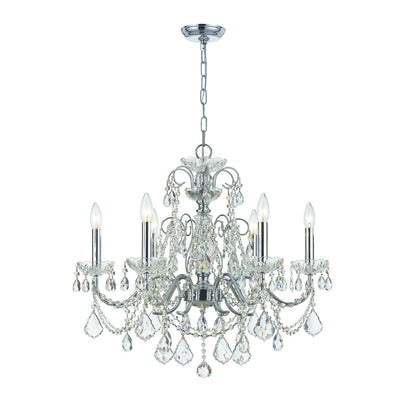 Imperial 6 Light Swarovski Strass Crystal Polished Chrome Chandelier Chandelier Crystorama