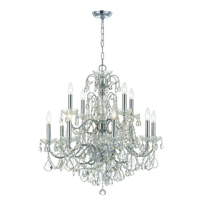 Imperial 12 Light Clear Italian Crystal Polished Chrome Chandelier Chandelier Crystorama