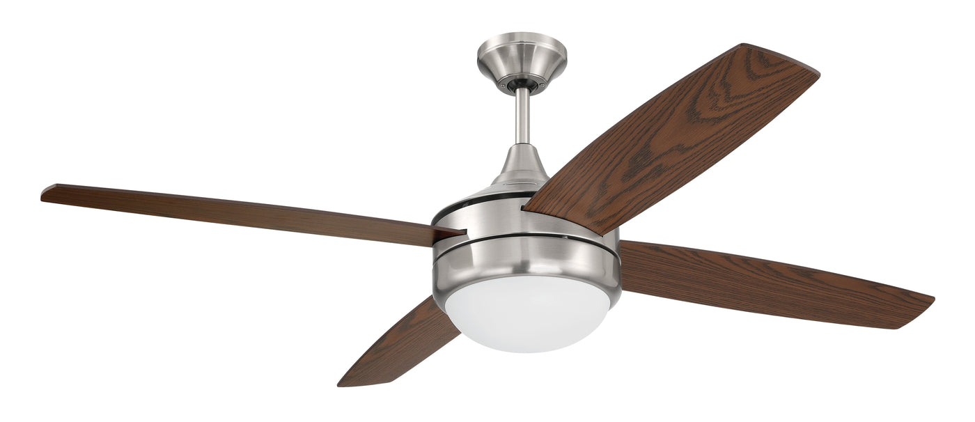 52" Phaze II 4-Blade in Brushed Polished Nickel w/ Walnut/Dark Oak Blades Ceiling Fan CRAFTMADE