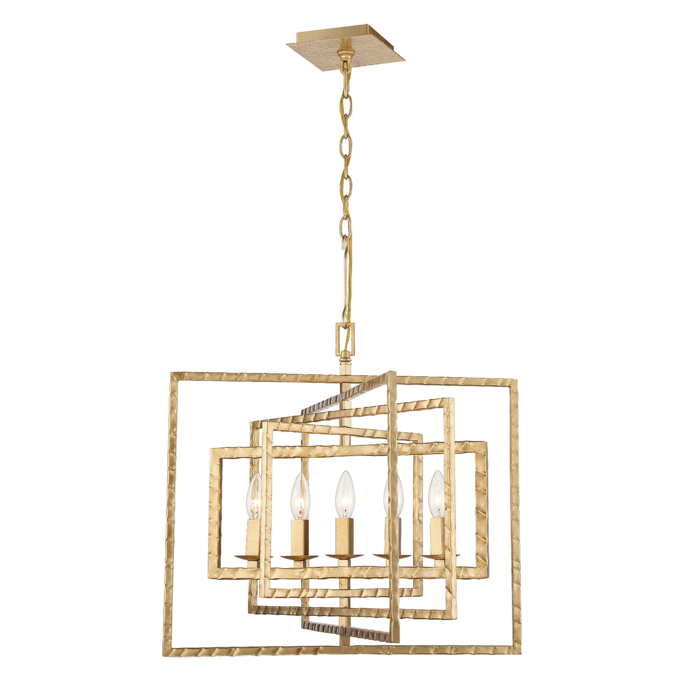 Capri 5 Light Antique Gold Chandelier Chandelier Crystorama