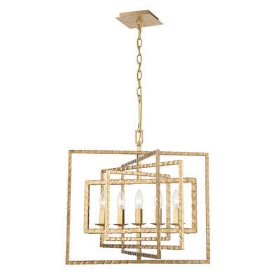 Capri 5 Light Antique Gold Chandelier Chandelier Crystorama