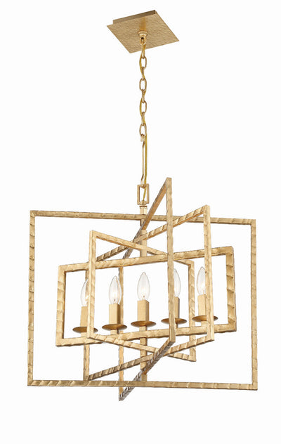 Capri 5 Light Antique Gold Chandelier Chandelier Crystorama
