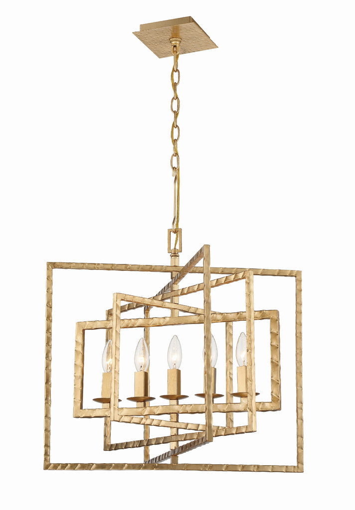 Capri 5 Light Antique Gold Chandelier Chandelier Crystorama