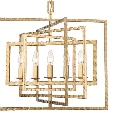Capri 5 Light Antique Gold Chandelier Chandelier Crystorama