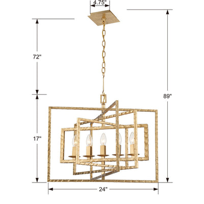 Capri 5 Light Antique Gold Chandelier Chandelier Crystorama