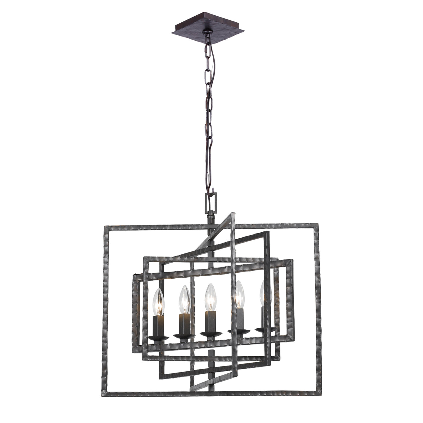 Capri 5 Light Raw Steel Chandelier Chandelier Crystorama