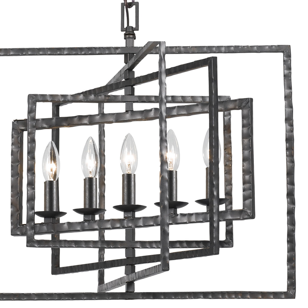 Capri 5 Light Raw Steel Chandelier Chandelier Crystorama