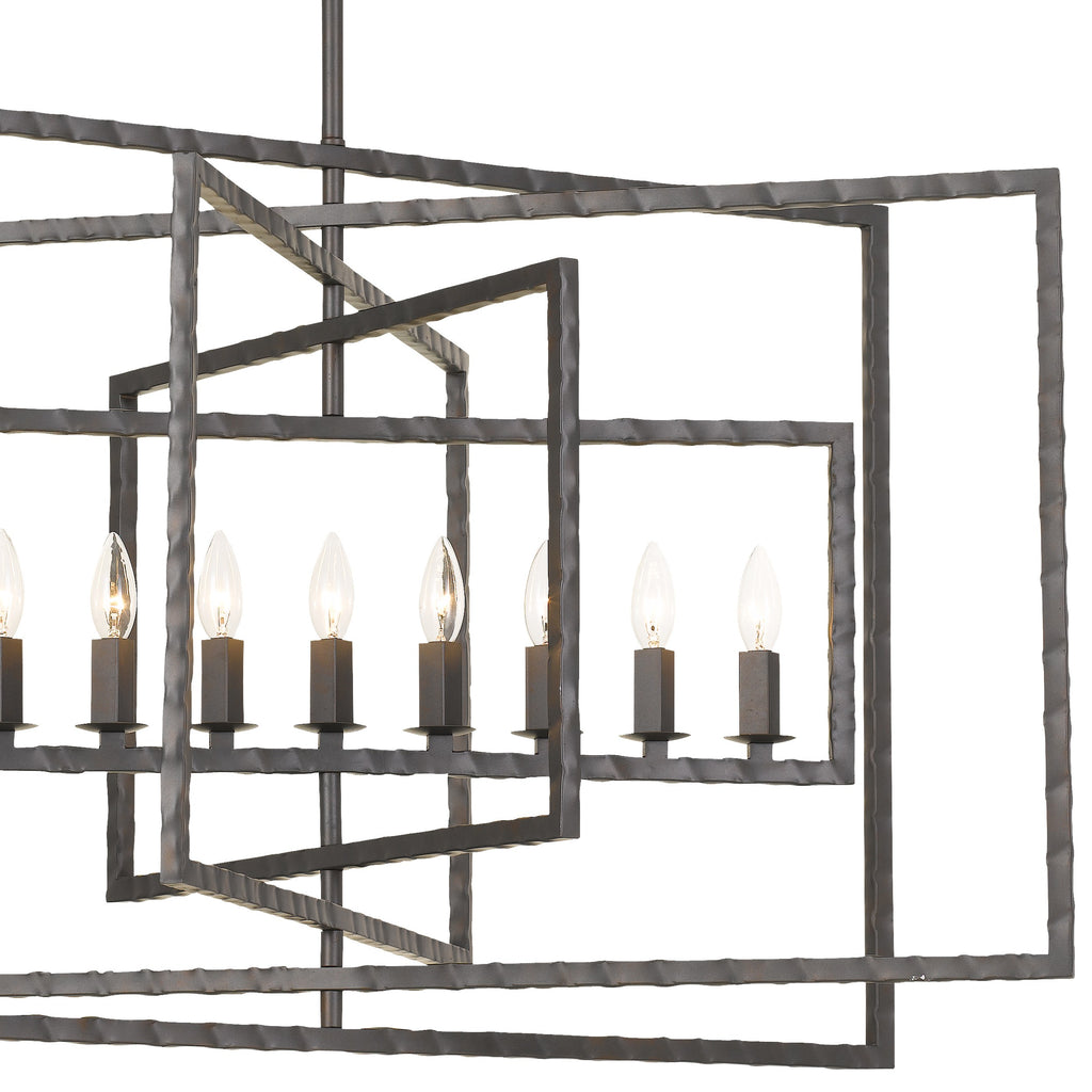 Capri 9 Light Raw Steel Chandelier Chandelier Crystorama