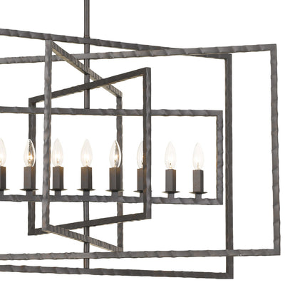 Capri 9 Light Raw Steel Chandelier Chandelier Crystorama