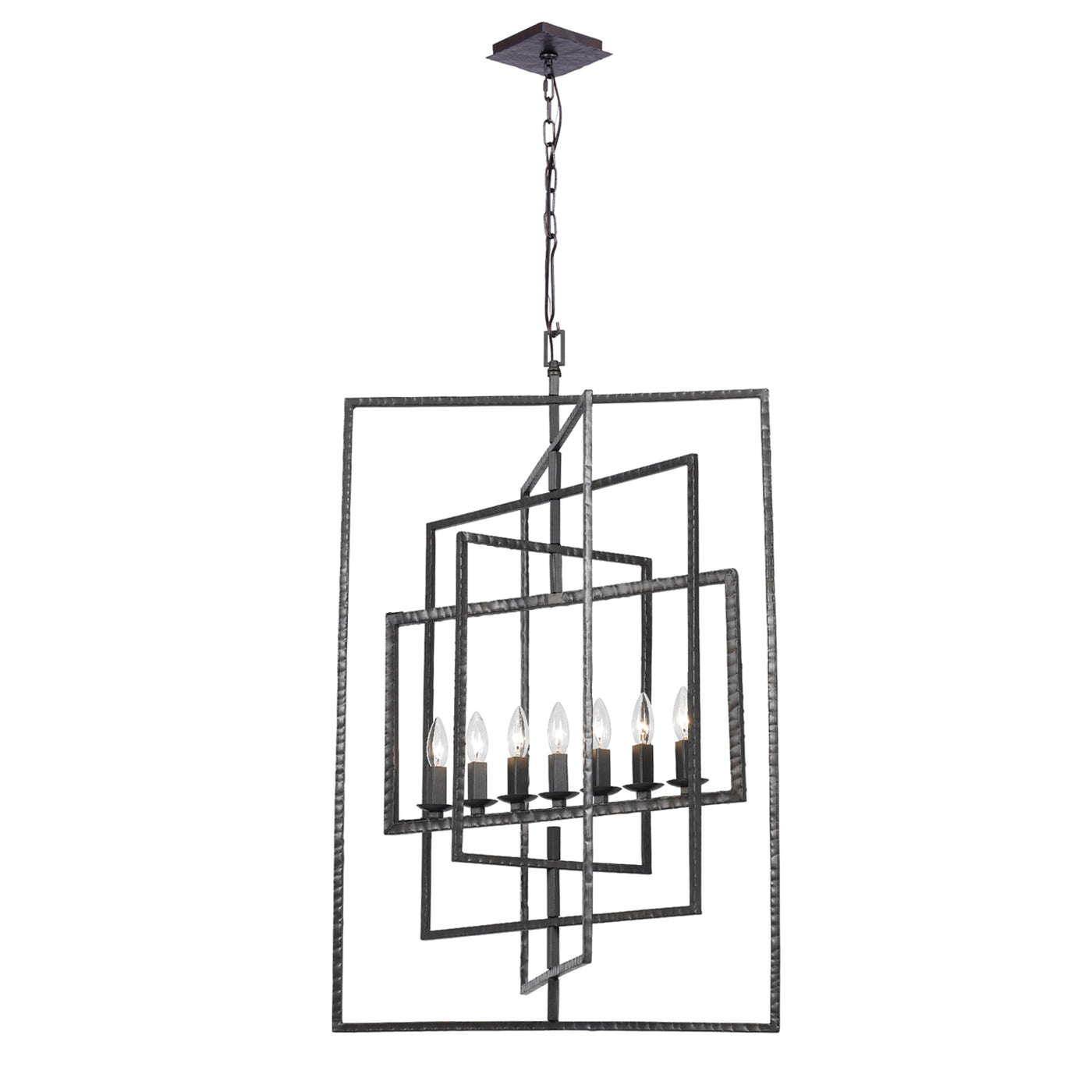 Capri 7 Light Raw Steel Chandelier Chandelier Crystorama