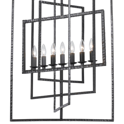 Capri 7 Light Raw Steel Chandelier Chandelier Crystorama