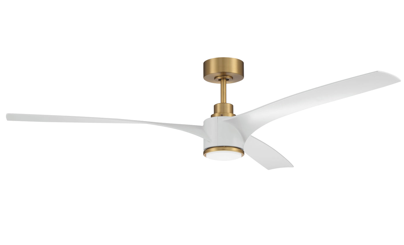 60" Phoebe in Satin Brass w/ White Blades Ceiling Fan CRAFTMADE