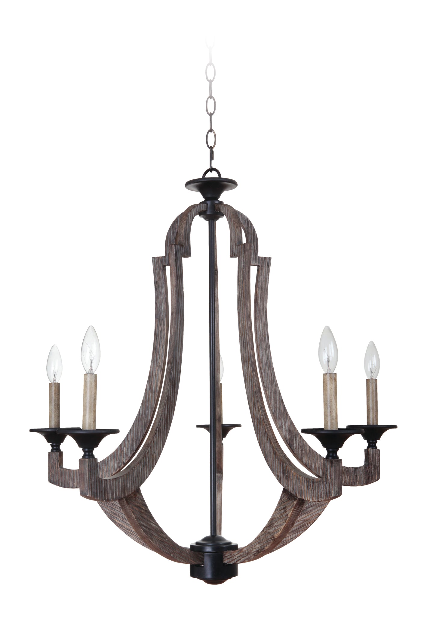 Winton 5 Light Chandelier in Weathered Pine/Bronze Chandelier Craftmade