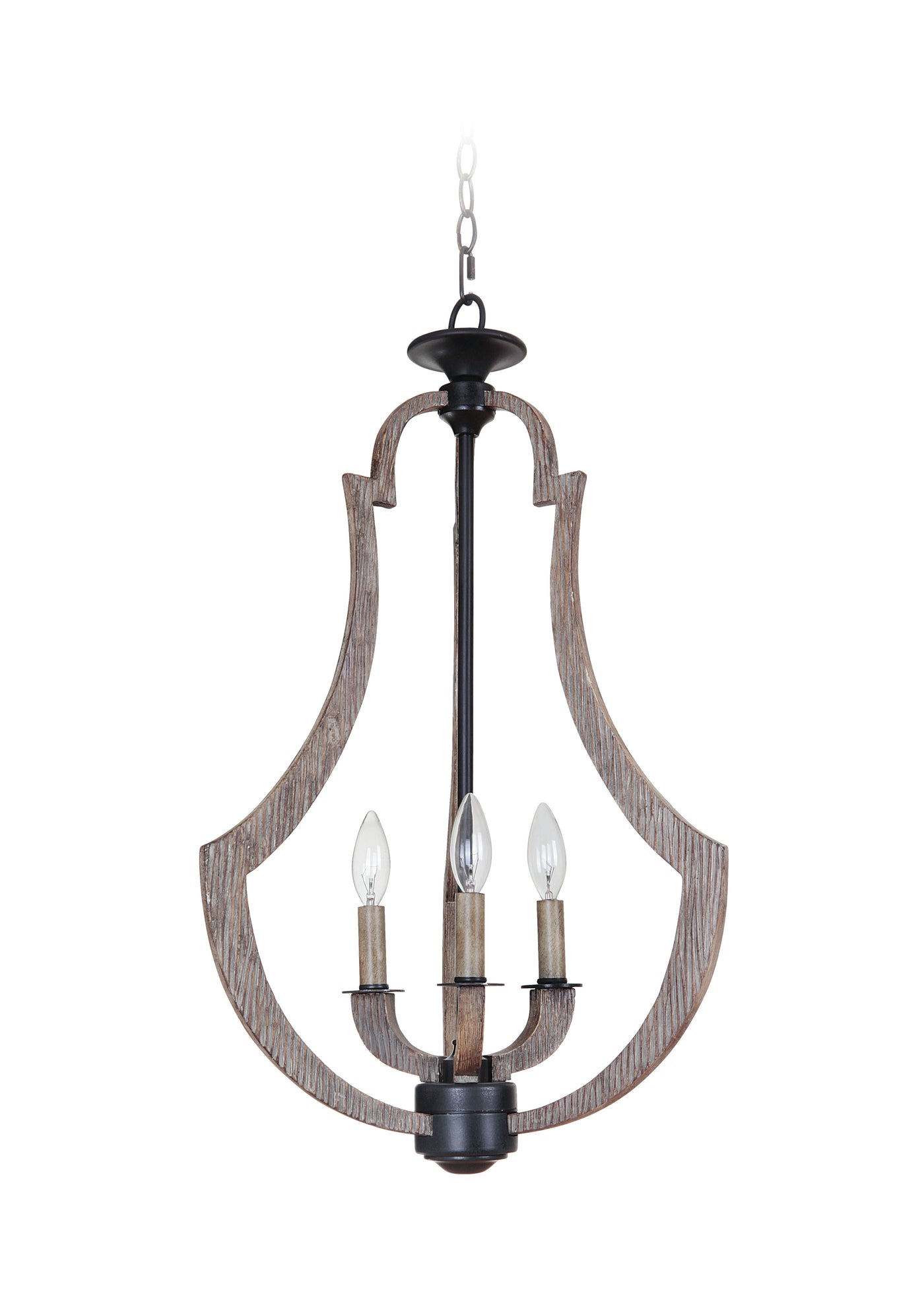 Winton 3 Light Foyer in Weathered Pine/Bronze Pendant Craftmade