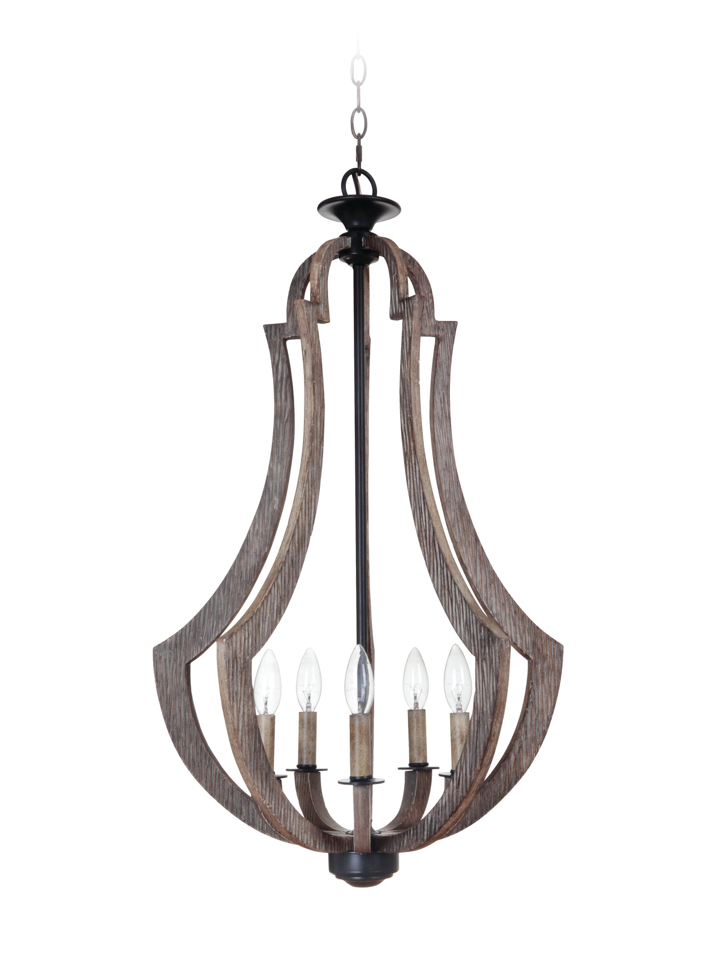 Winton 5 Light Foyer in Weathered Pine/Bronze Pendant Craftmade