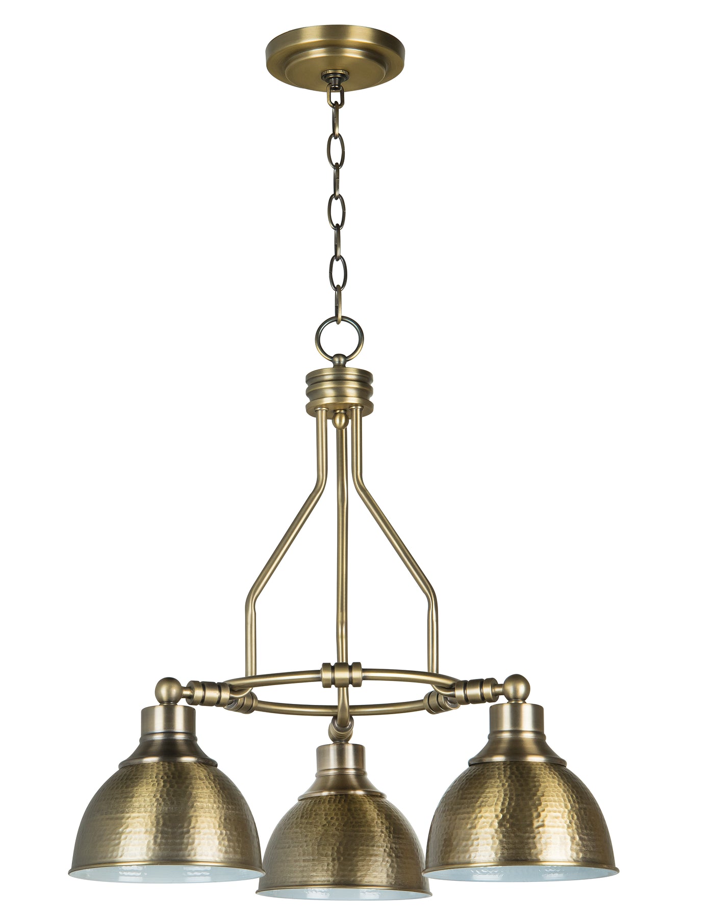 Timarron 3 Light Down Chandelier in Legacy Brass Chandelier Craftmade