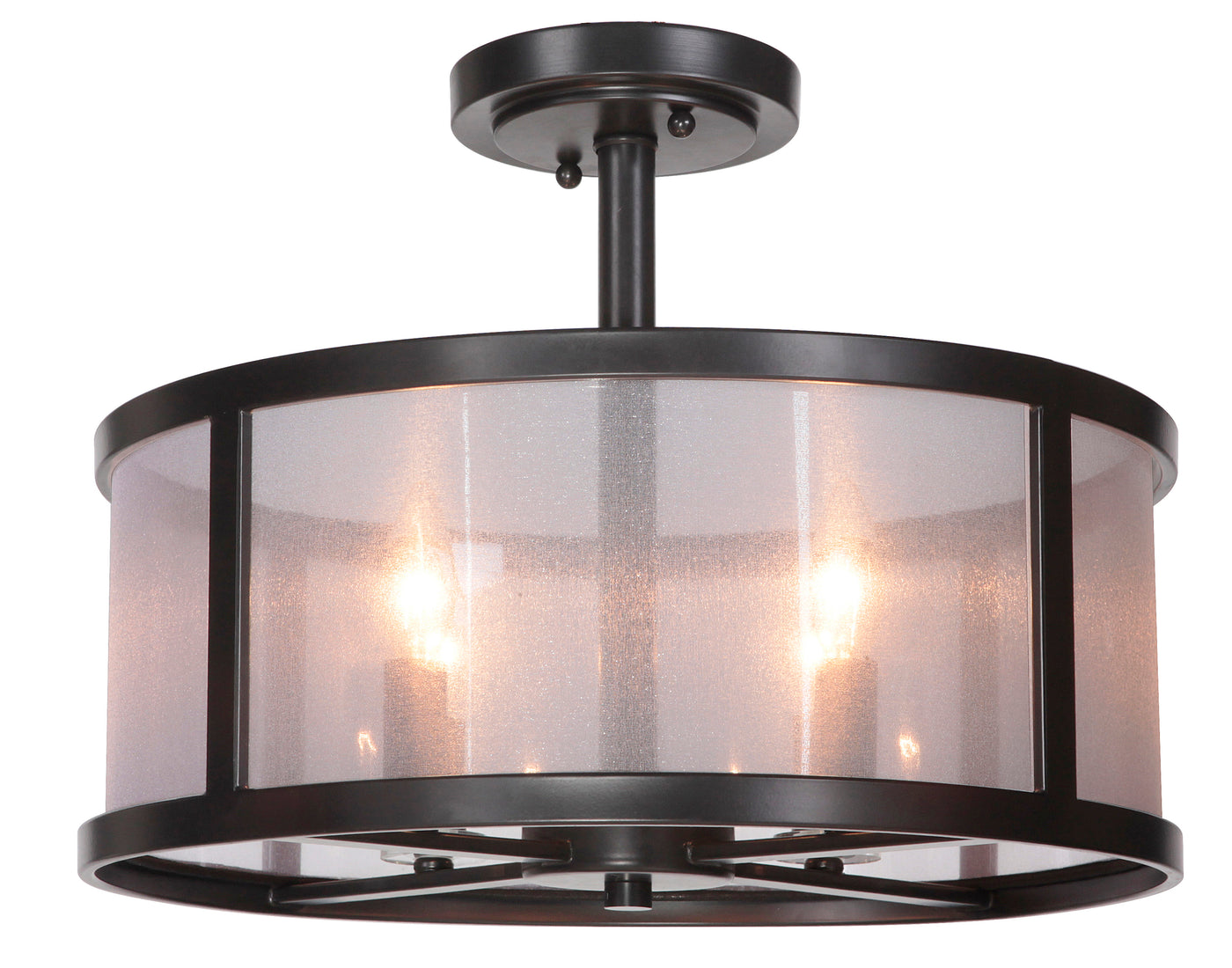 Danbury 4 Light Semi Flush in Matte Black Semi Flush Craftmade