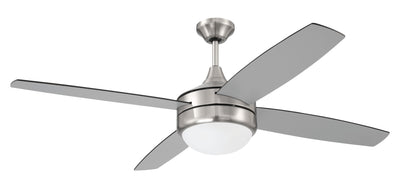 52" Phaze II 4-Blade in Brushed Polished Nickel w/ Brushed Nickel/Greywood Blades Ceiling Fan CRAFTMADE