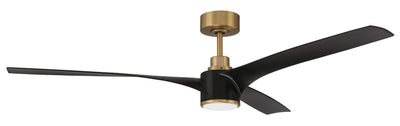 60" Phoebe in Flat Black/Satin Brass w/ Flat Black Blades Ceiling Fan CRAFTMADE