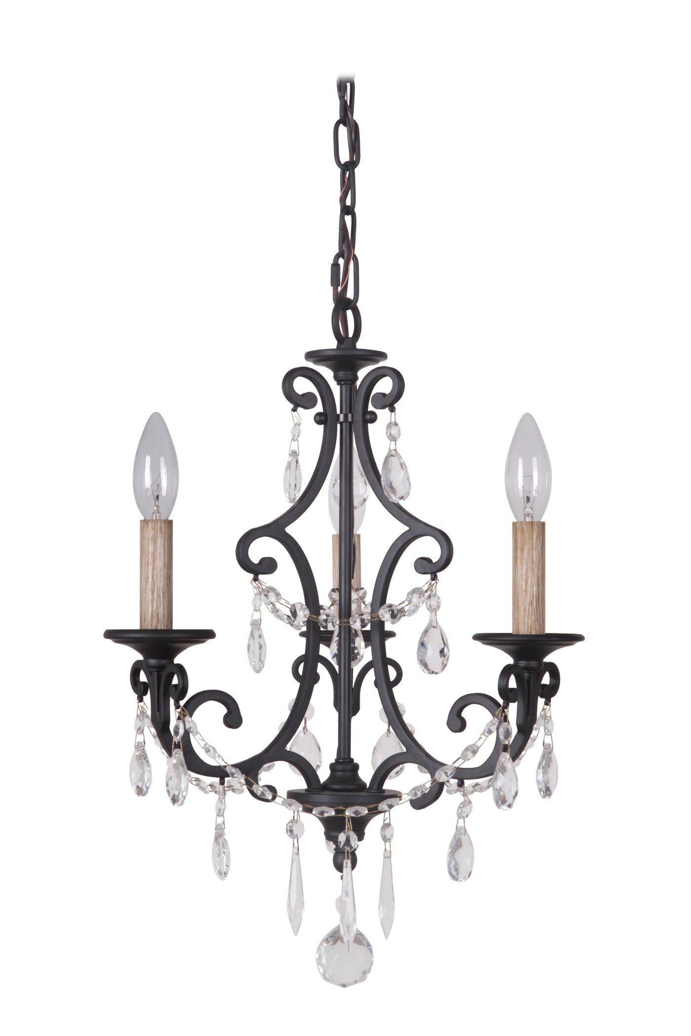 Bentley 3 Light Chandelier in Matte Black Chandelier Craftmade