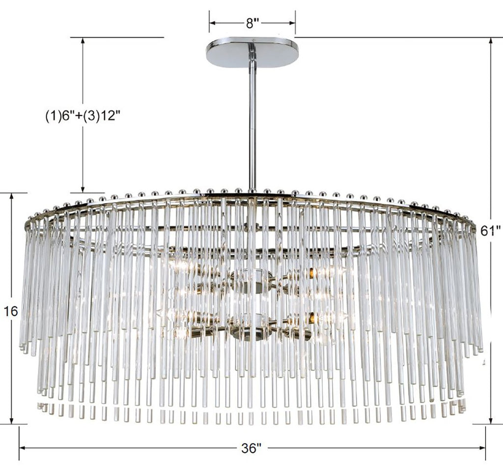 Bleecker 8 Light Polished Chrome Chandelier Chandelier Crystorama