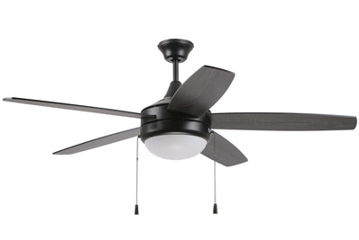 52" Phaze Energy Star 5 in Flat Black  w/ Flat Black/Greywood Blades Ceiling Fan CRAFTMADE