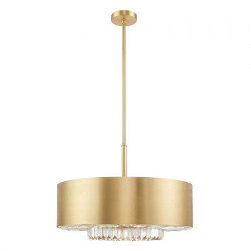 6 Light Satin Brass Pendant Chandelier Chandelier Livex