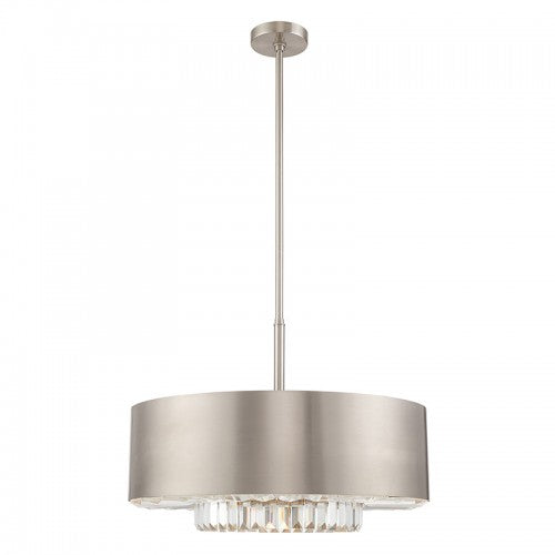 6 Light Brushed Nickel Pendant Chandelier Chandelier Livex