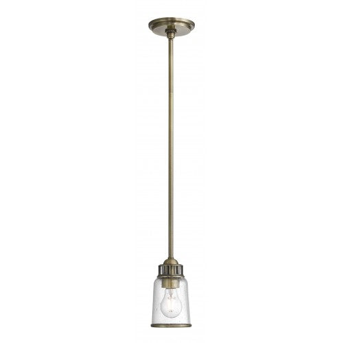 1 Light Antique Brass Single Pendant Pendant Livex