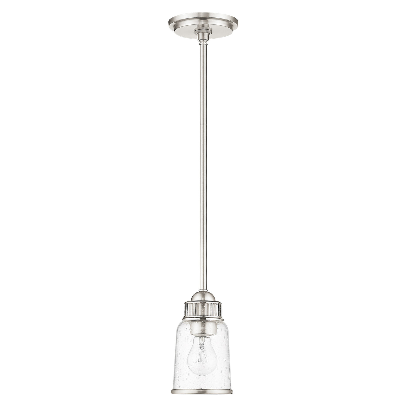 1 Light Brushed Nickel Single Pendant Pendant Livex