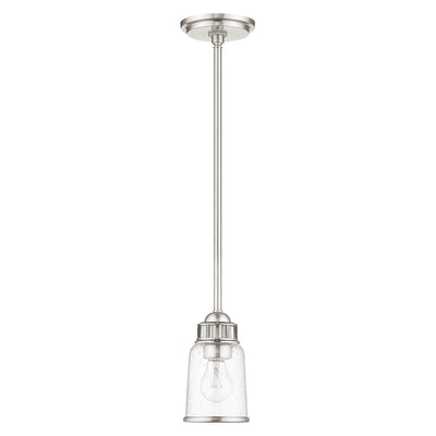 1 Light Brushed Nickel Single Pendant Pendant Livex