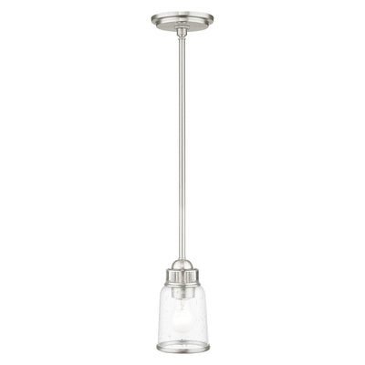 1 Light Brushed Nickel Single Pendant Pendant Livex