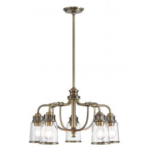 5 Light Antique Brass Dinette Chandelier Chandelier Livex