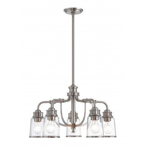 5 Light Brushed Nickel Dinette Chandelier Chandelier Livex