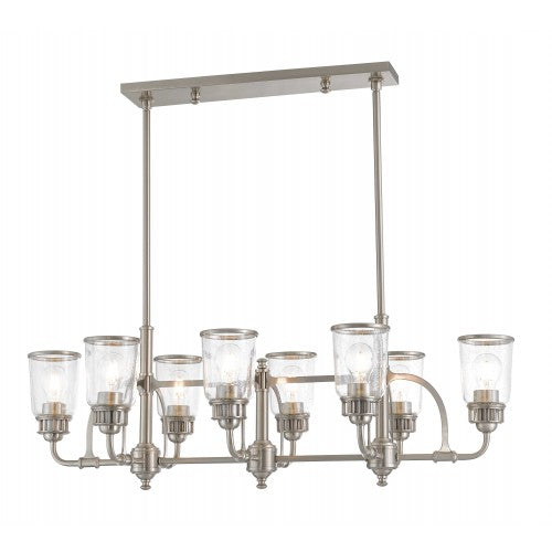 8 Light Brushed Nickel Linear Chandelier Linear Livex