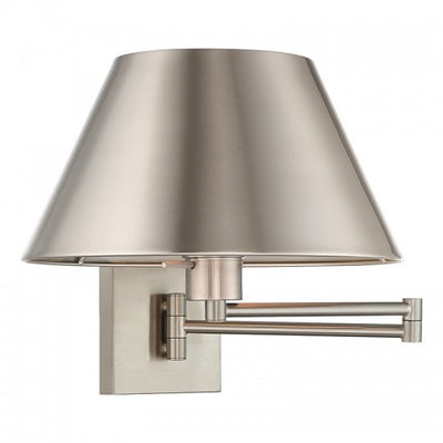 1 Light Brushed Nickel Swing Arm Wall Lamp Wall Sconce Livex