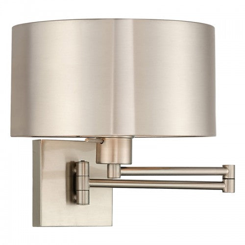 1 Light Brushed Nickel Swing Arm Wall Lamp Wall Sconce Livex