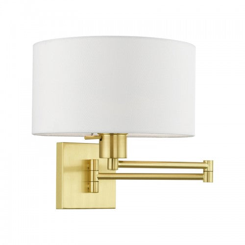 1 Light Satin Brass Swing Arm Wall Lamp Wall Sconce Livex